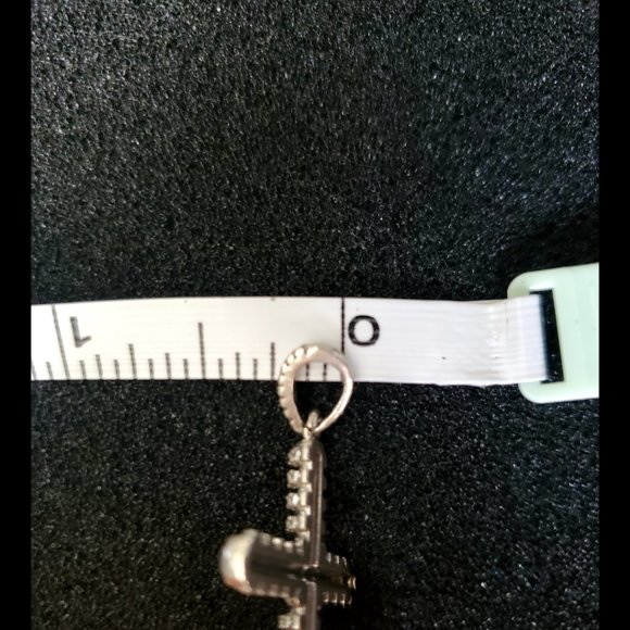 Men Women 925 Sterling Silver Micro Pave Cubic Zirconia Cross Pendant - Picture 11 of 11